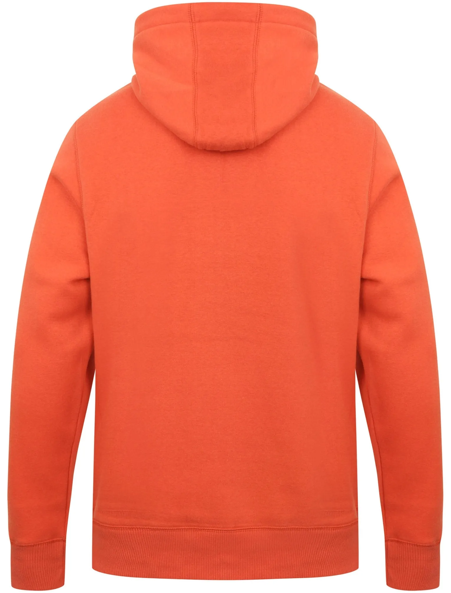 Portopalo Cove Brush Back Fleece Pullover Hoodie In Emberglow Orange - Tokyo Laundry