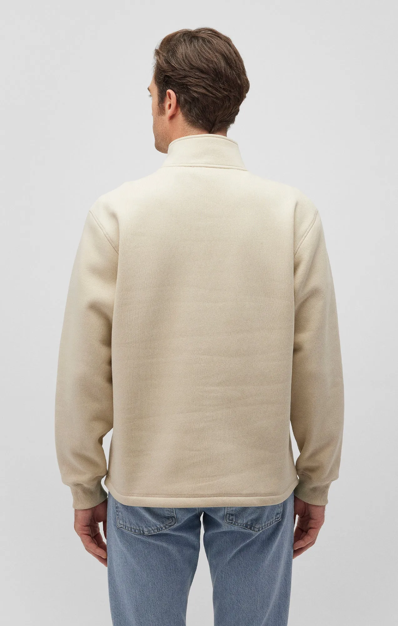 QUARTER ZIP SWEATSHIRT IN PELICAN