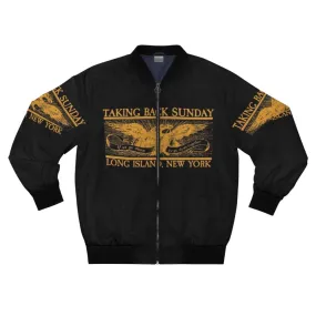 "Taking Back Sunday Gold Eagle Bomber Jacket"