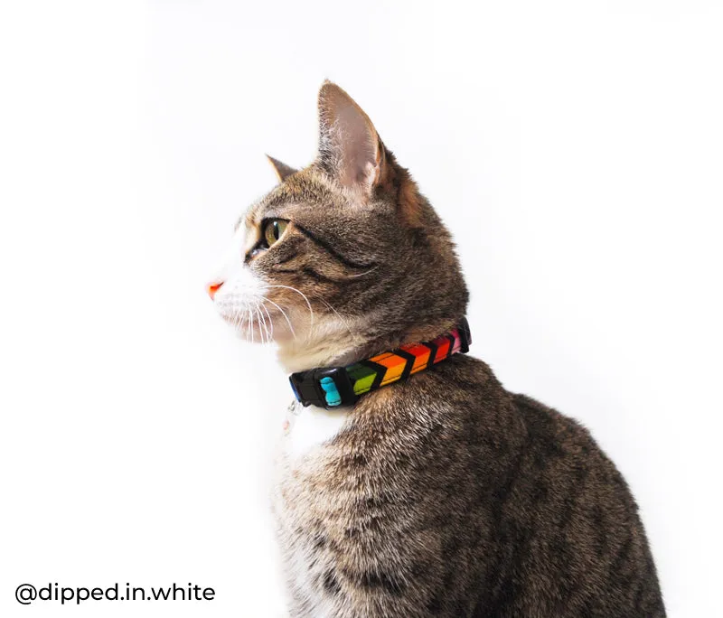 Rainbow Chevron Cat Collar