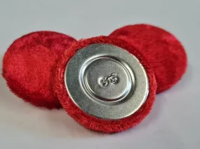 Red Crushed Velvet Buttons - Choice of Sizes