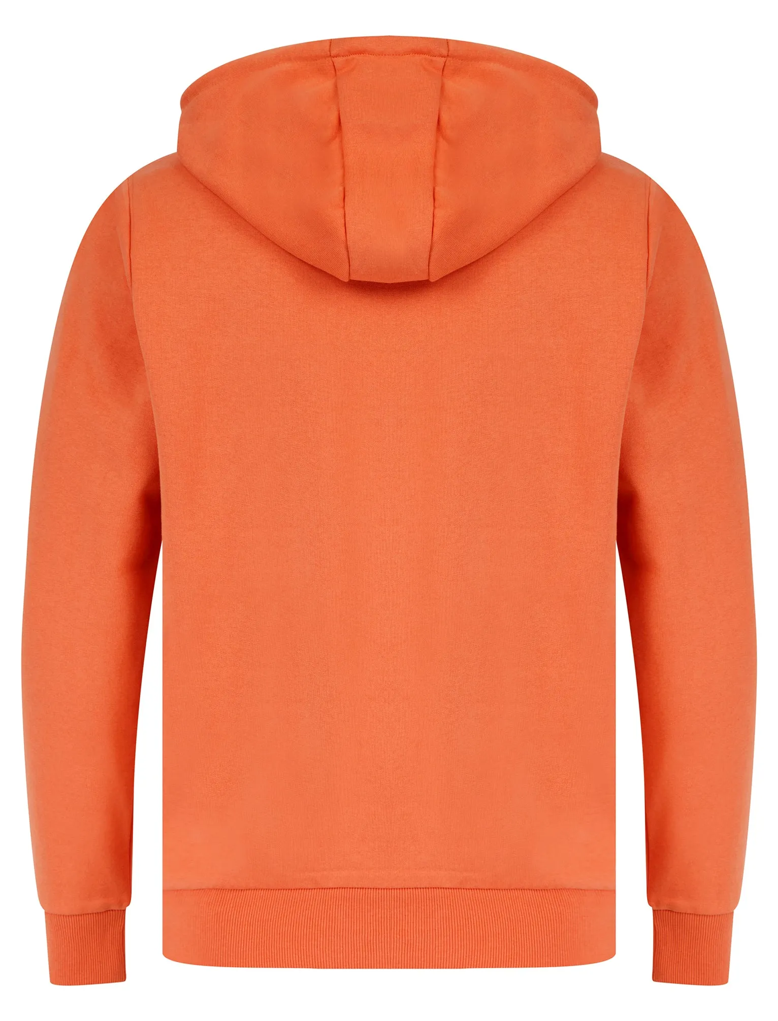 Refract Motif Brushback Fleece Pullover Hoodie in Orange - Tokyo Laundry