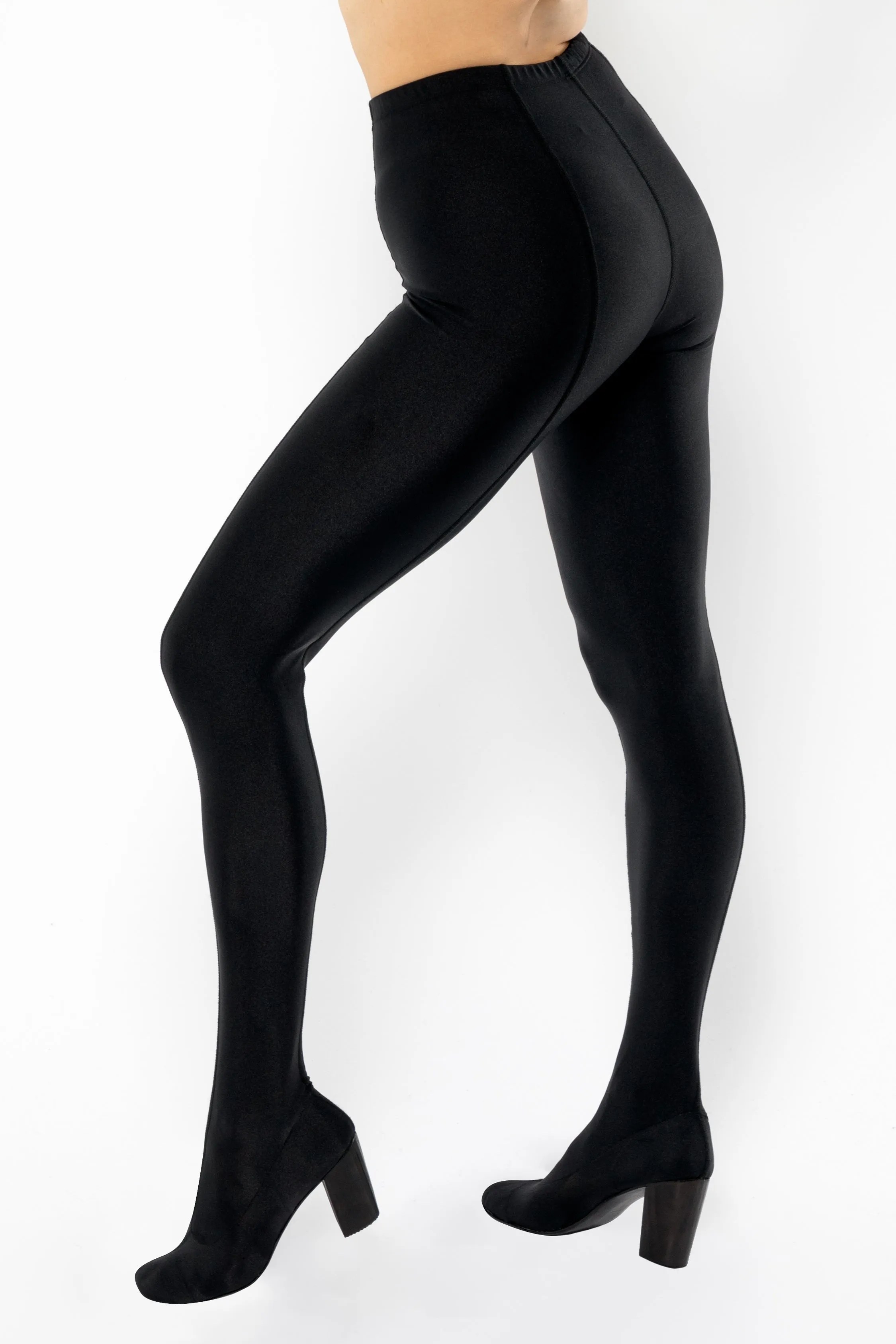 RNTSHOE01 - Nylon Tricot Heeled Leggings