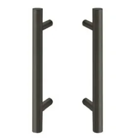 Rockwood RM3301-BTB MegaTek Straight Door Pulls BSP, [2] Post 12" CTC-24" O.A. Length, Square Ends, Back To Back Mounting, Black Suede Powder Coated