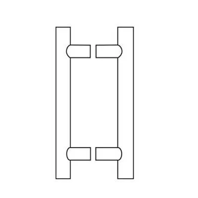 Rockwood RM3301-BTB MegaTek Straight Door Pulls BSP, [2] Post 24" CTC-36" O.A. Length, Square Ends, Back To Back Mounting, Black Suede Powder Coated