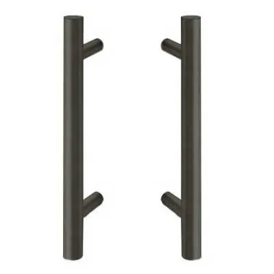 Rockwood RM3301-BTB MegaTek Straight Door Pulls BSP, [2] Post 36" CTC-48" O.A. Length, Square Ends, Back To Back Mounting, Black Suede Powder Coated