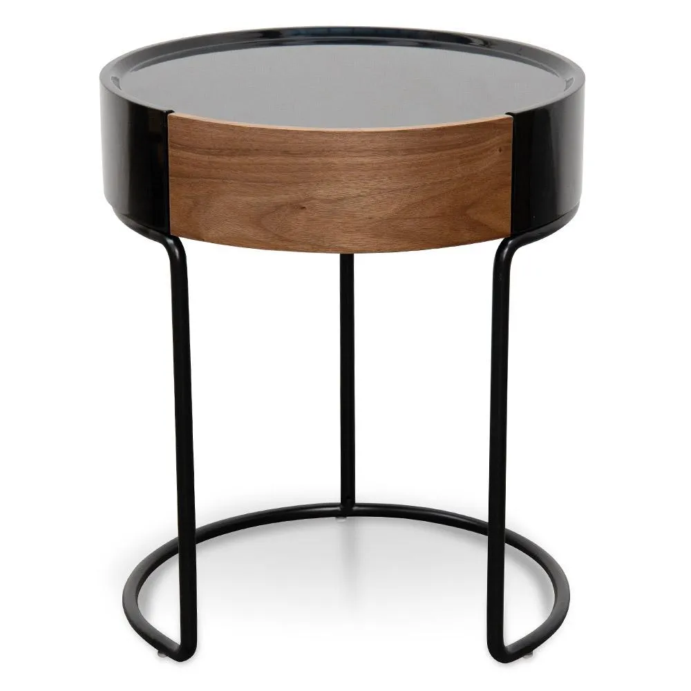 Scandinavian Side Table - Walnut - Black