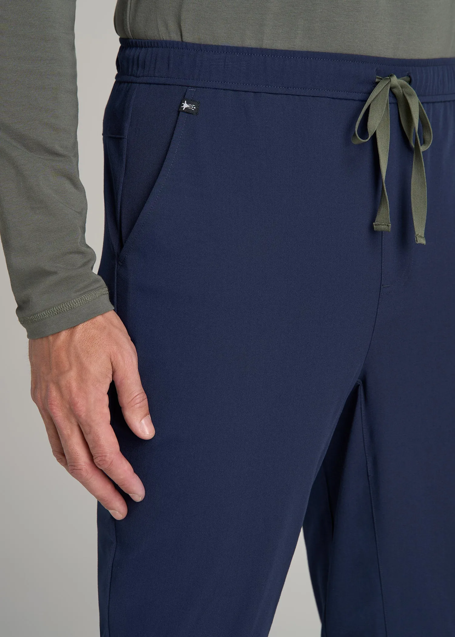 Scrub Joggers for Tall Men in Patriot Blue