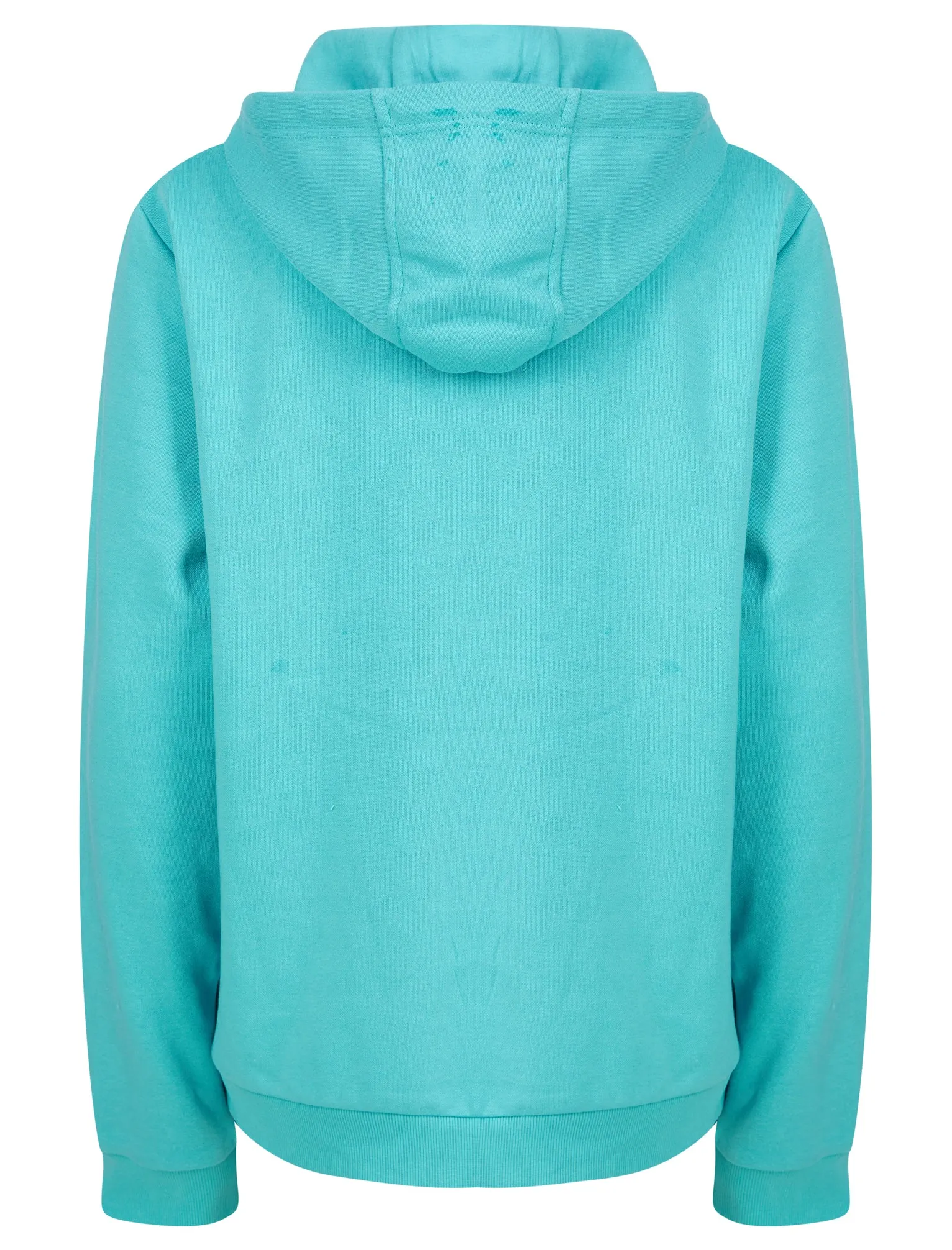 Sparked Sequin Motif Brushback Fleece Pullover Hoodie in Aqua - Tokyo Laundry