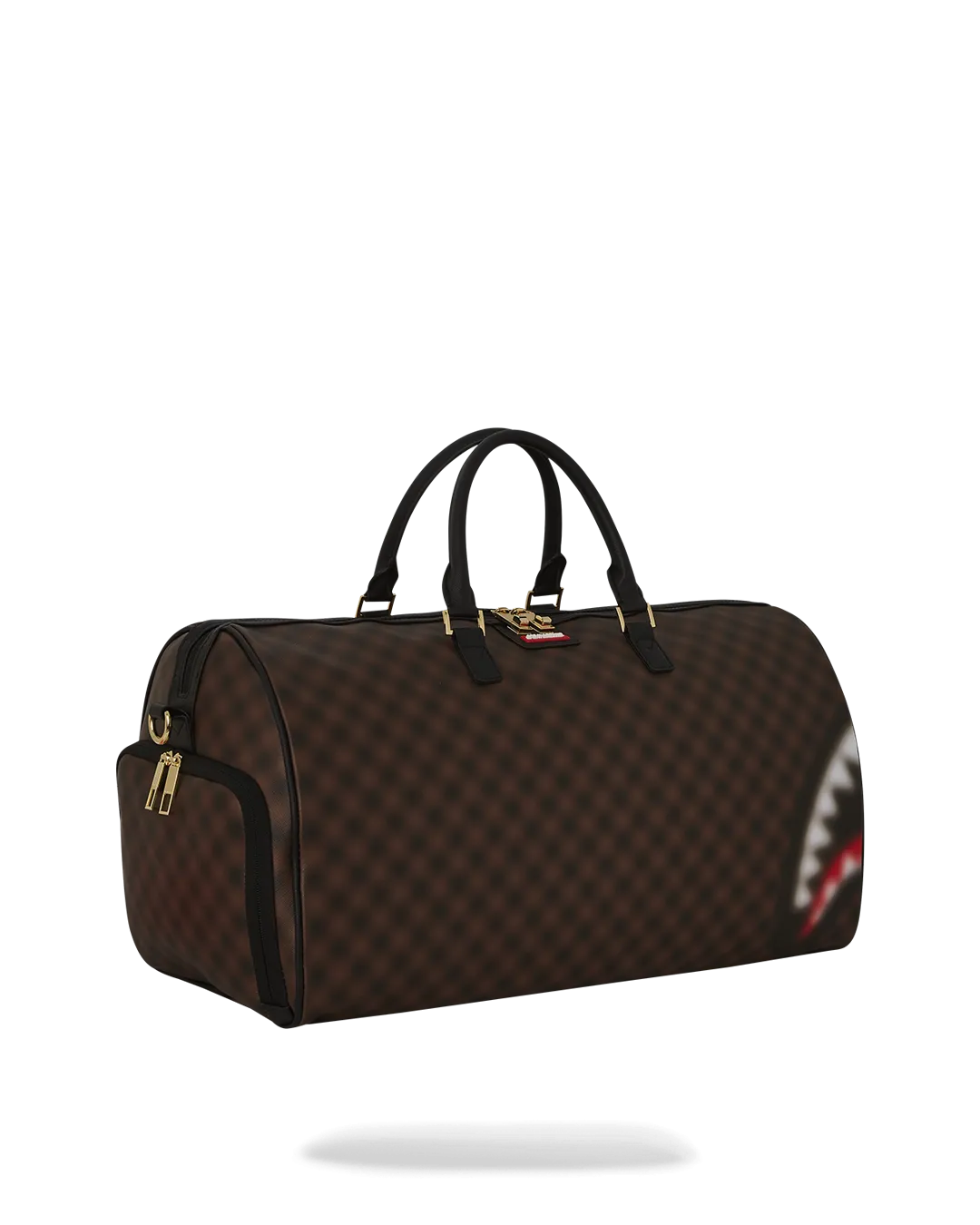 Sprayground Sharks in Paris Blur Effect Duffle Bag - Brown / Red / White