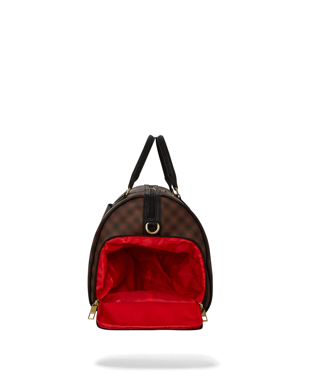 Sprayground Sharks in Paris Blur Effect Duffle Bag - Brown / Red / White