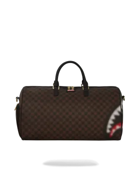 Sprayground Sharks in Paris Blur Effect Duffle Bag - Brown / Red / White