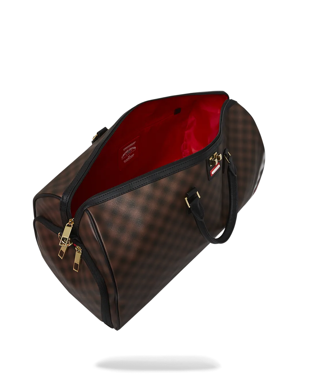 Sprayground Sharks in Paris Blur Effect Duffle Bag - Brown / Red / White