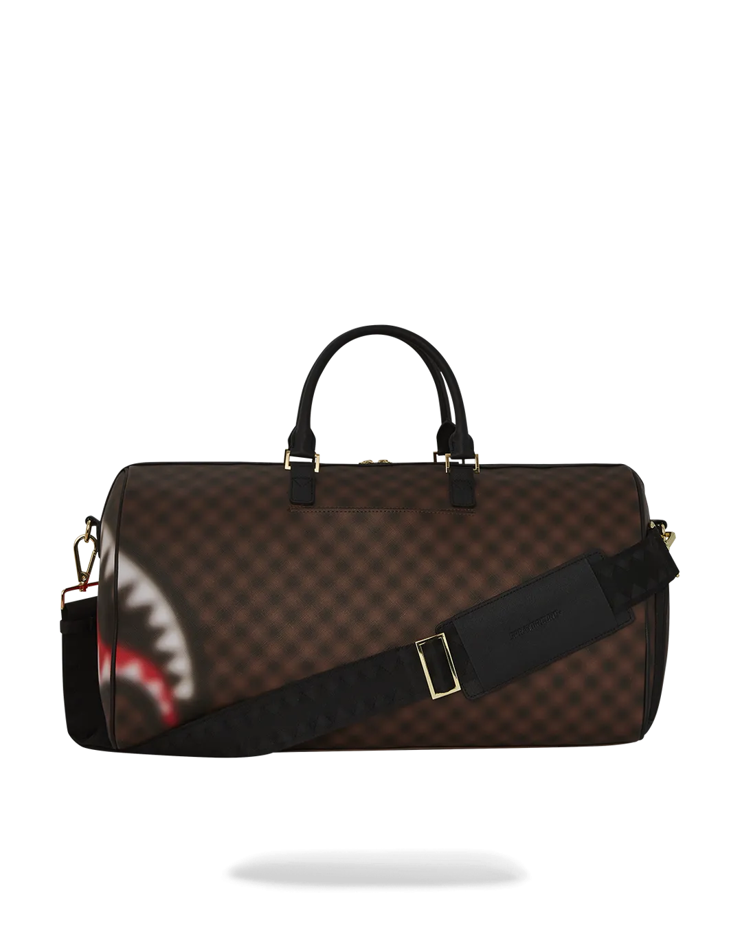 Sprayground Sharks in Paris Blur Effect Duffle Bag - Brown / Red / White