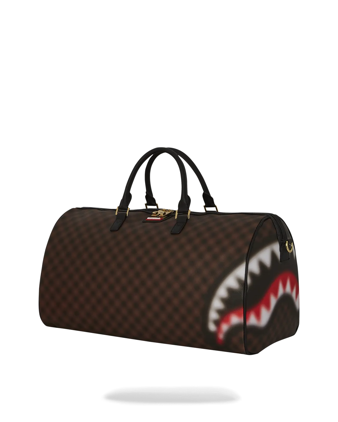 Sprayground Sharks in Paris Blur Effect Duffle Bag - Brown / Red / White