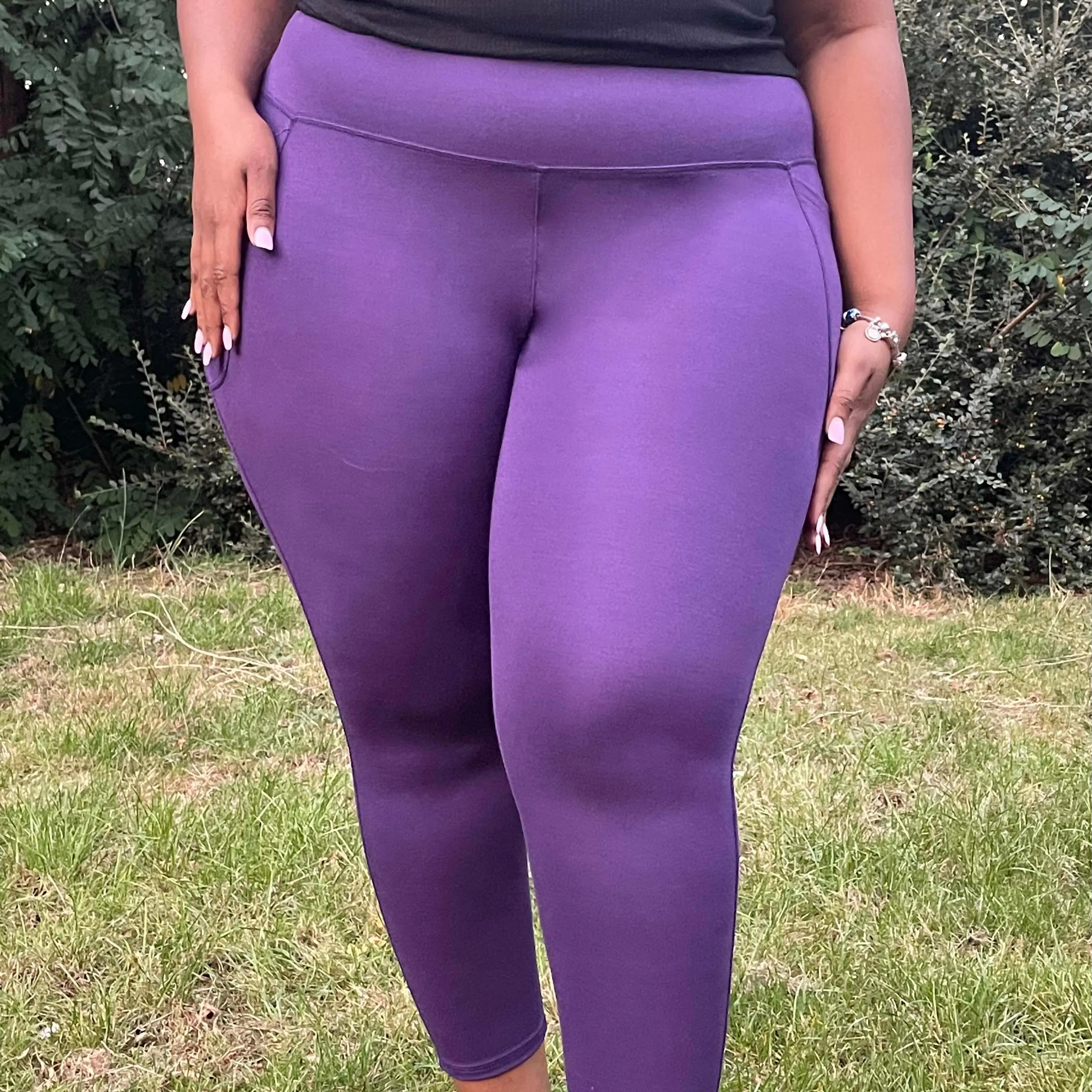 Squat Proof Short Leggings - Suffragette Purple