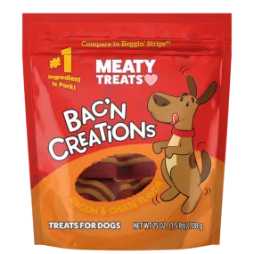 Sunshine Mills Meaty Treats Bak'n Creations Bacon & Cheese Dog Treats 6 oz.