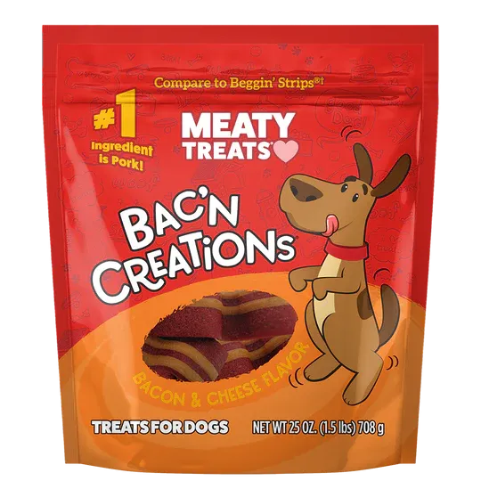 Sunshine Mills Meaty Treats Bak'n Creations Bacon & Cheese Dog Treats 6 oz.