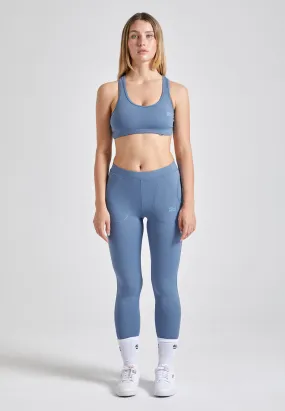 Tennis leggings with pockets long, gray blue