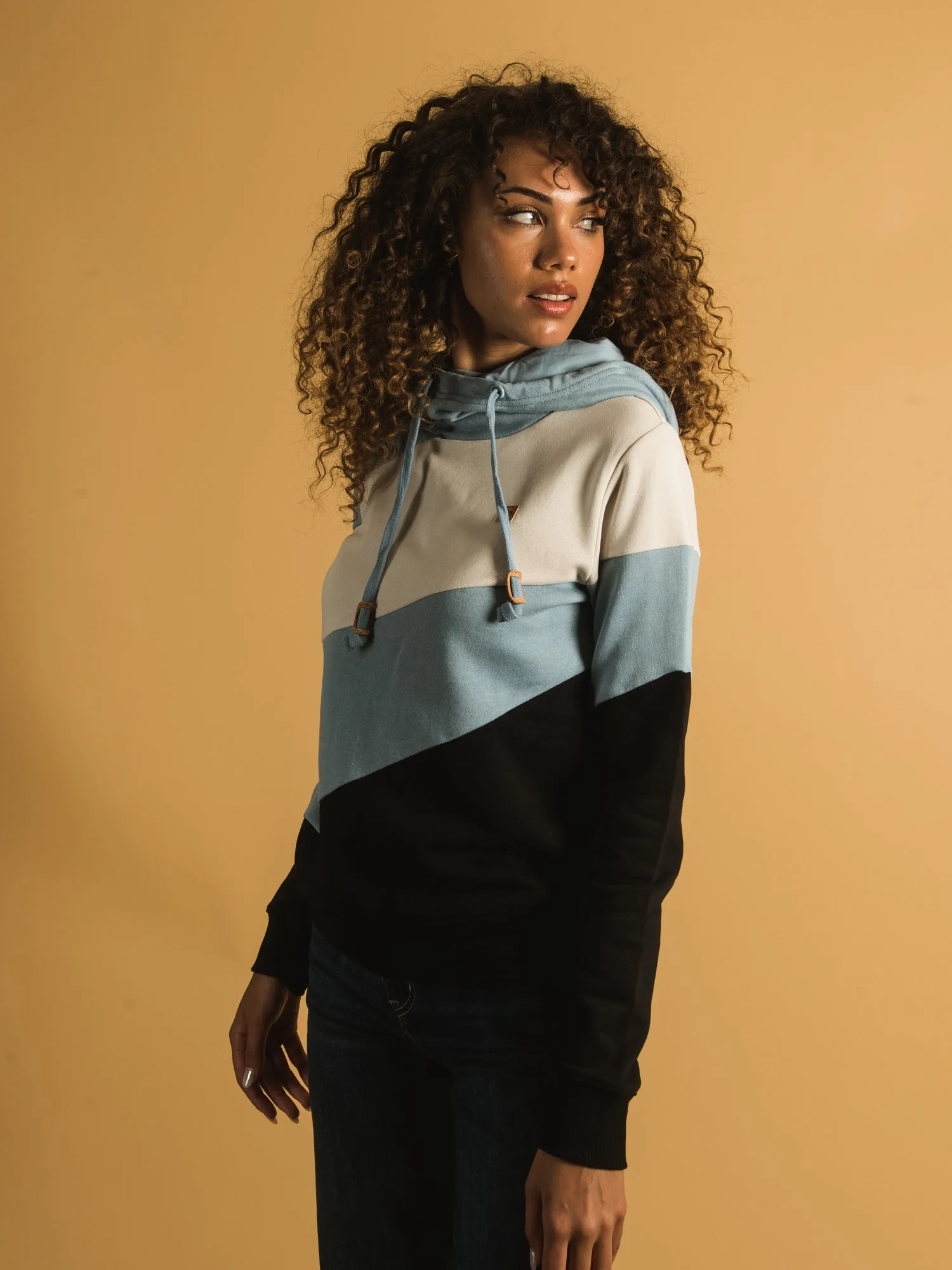 TENTREE ANGLE BLOCKED CORK HOODIE  - CLEARANCE