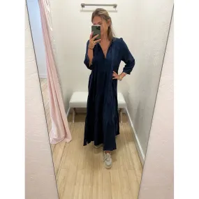 The Long Sandy Midi Dress - Navy