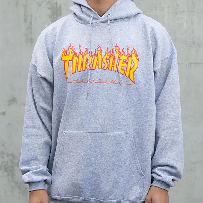 Thrasher Flame Logo Hood (Gray)