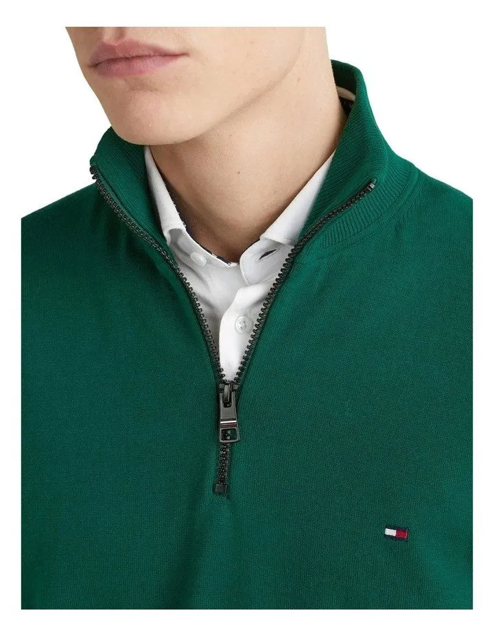 Tommy Hilfiger - 1985 Zip Mock Turtleneck Jumper - Prep Green