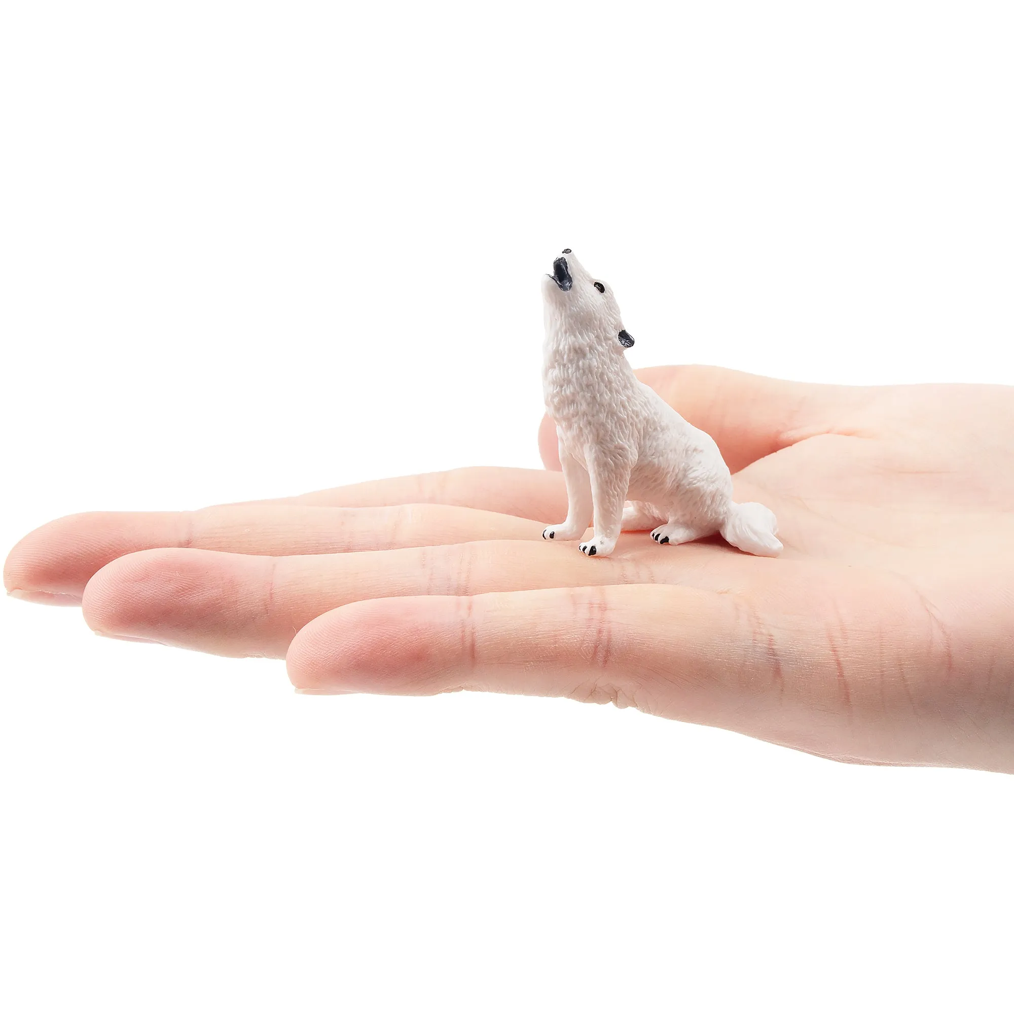 Toymany Howling Arctic Wolf Figurine Toy - Small Size