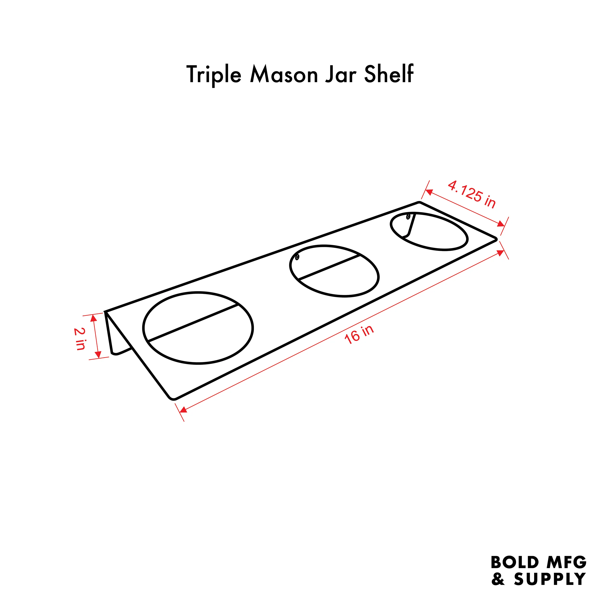 Triple Mason Jar Shelf