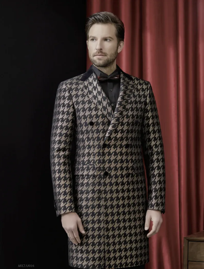 Tuxedo Coat Gold and Black Jacquard /  Style Number J39136/200