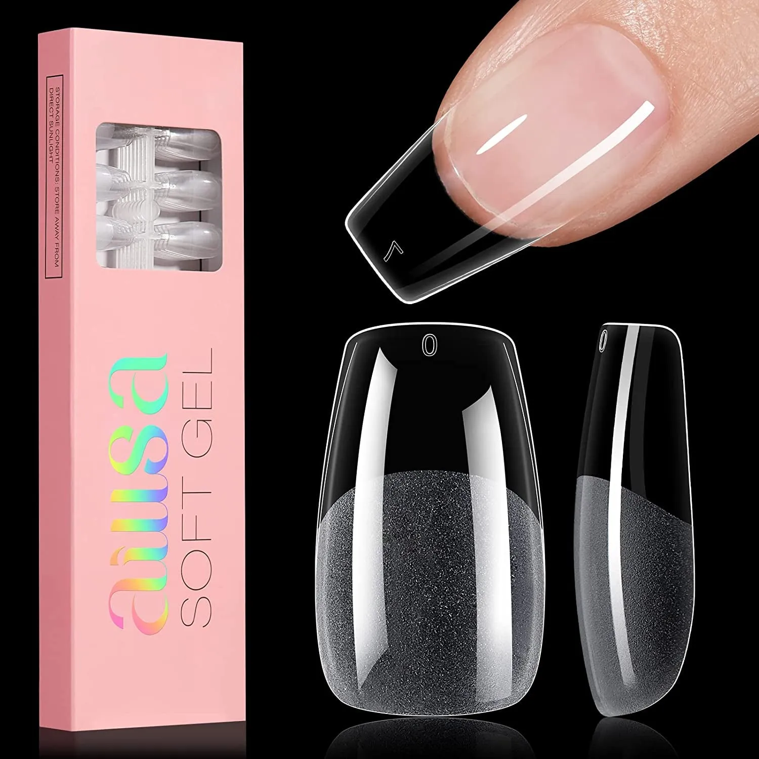 Ultimate Gel Nail Kit: 240 Short Almond Tips, 2-in-1 Glue, Base Coat, Lamp & More for Beginners