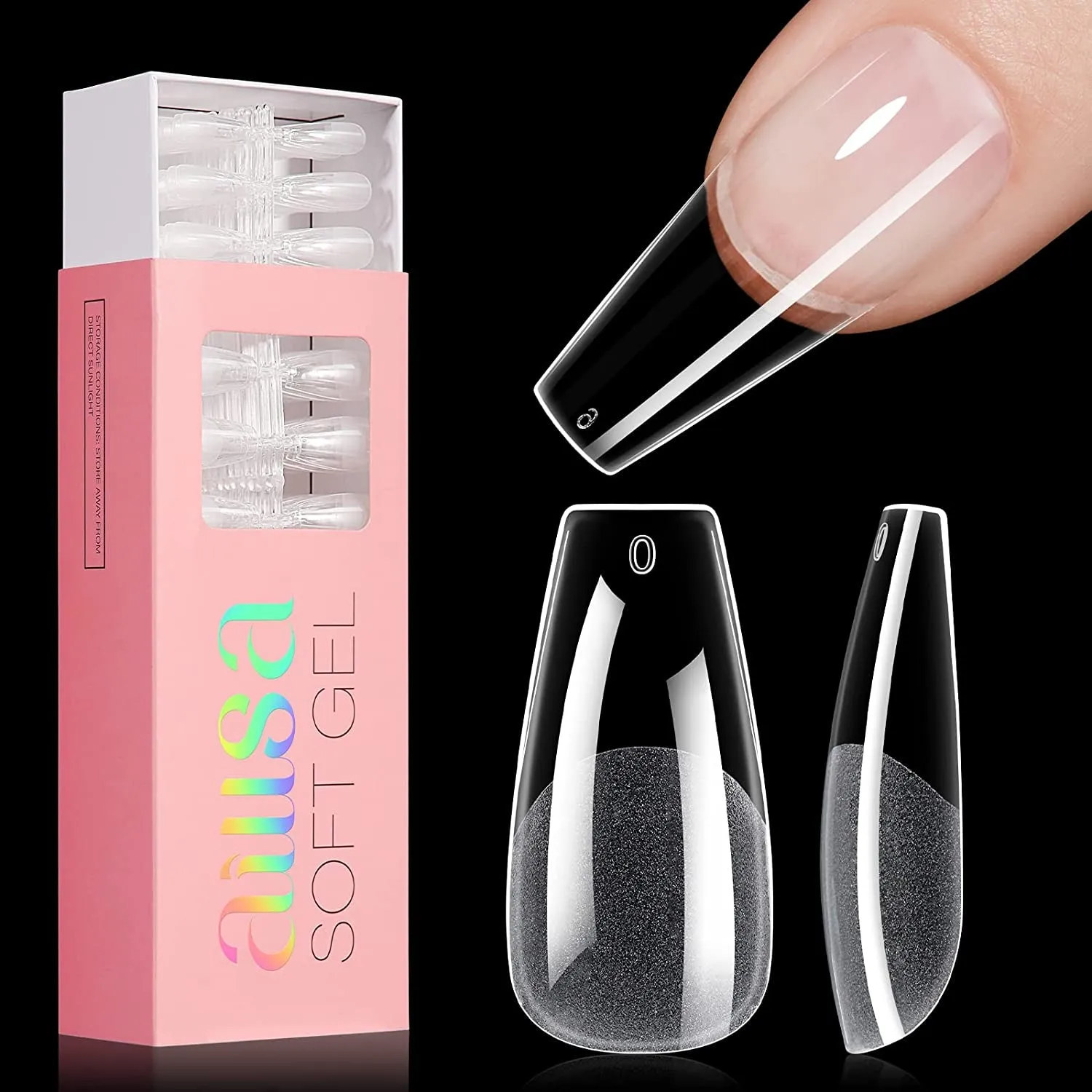 Ultimate Gel Nail Kit: 240 Short Almond Tips, 2-in-1 Glue, Base Coat, Lamp & More for Beginners