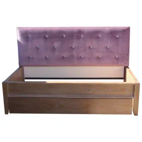 Upholstered Purple Silver Tufted  Day Bed