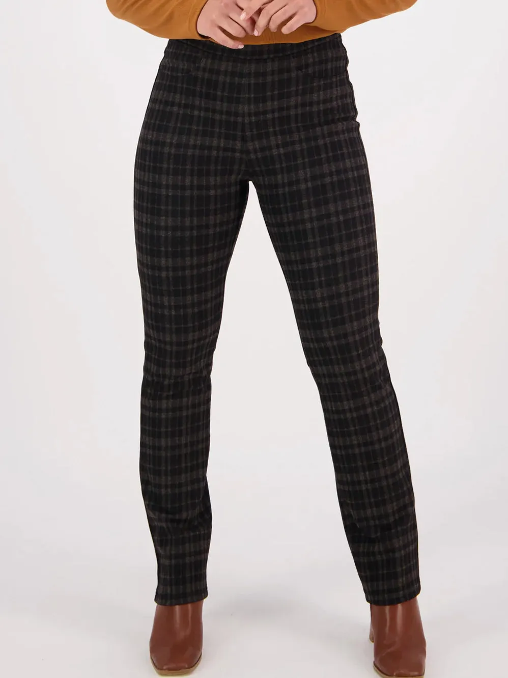 VASSALLI SLIM PULL ON PRINTED PANT