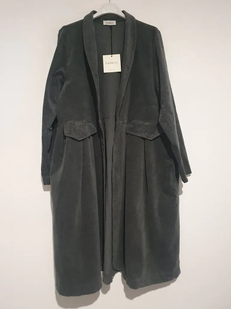 Velvet Cotton Coat - Petrol - OS