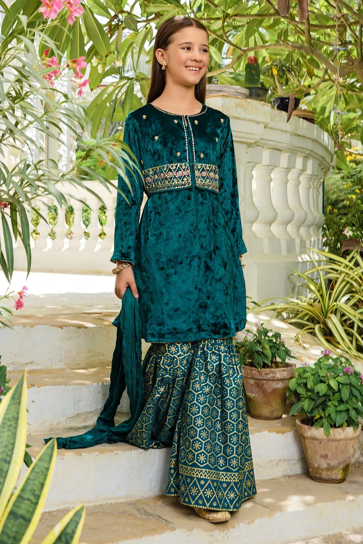 Velvet Hand Adda Work 3 Pc Suit