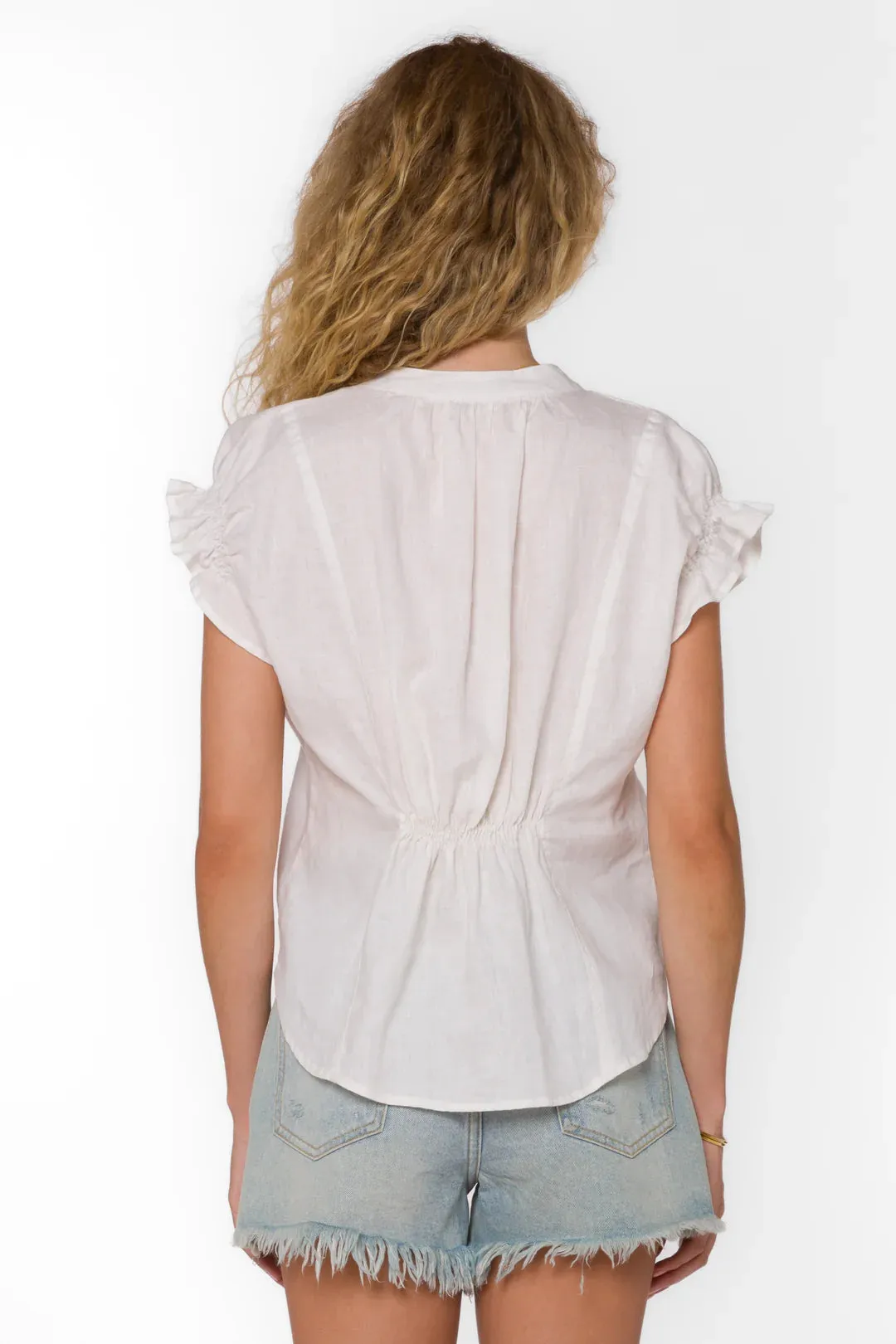 Velvet Heart Avery Linen Top (White)