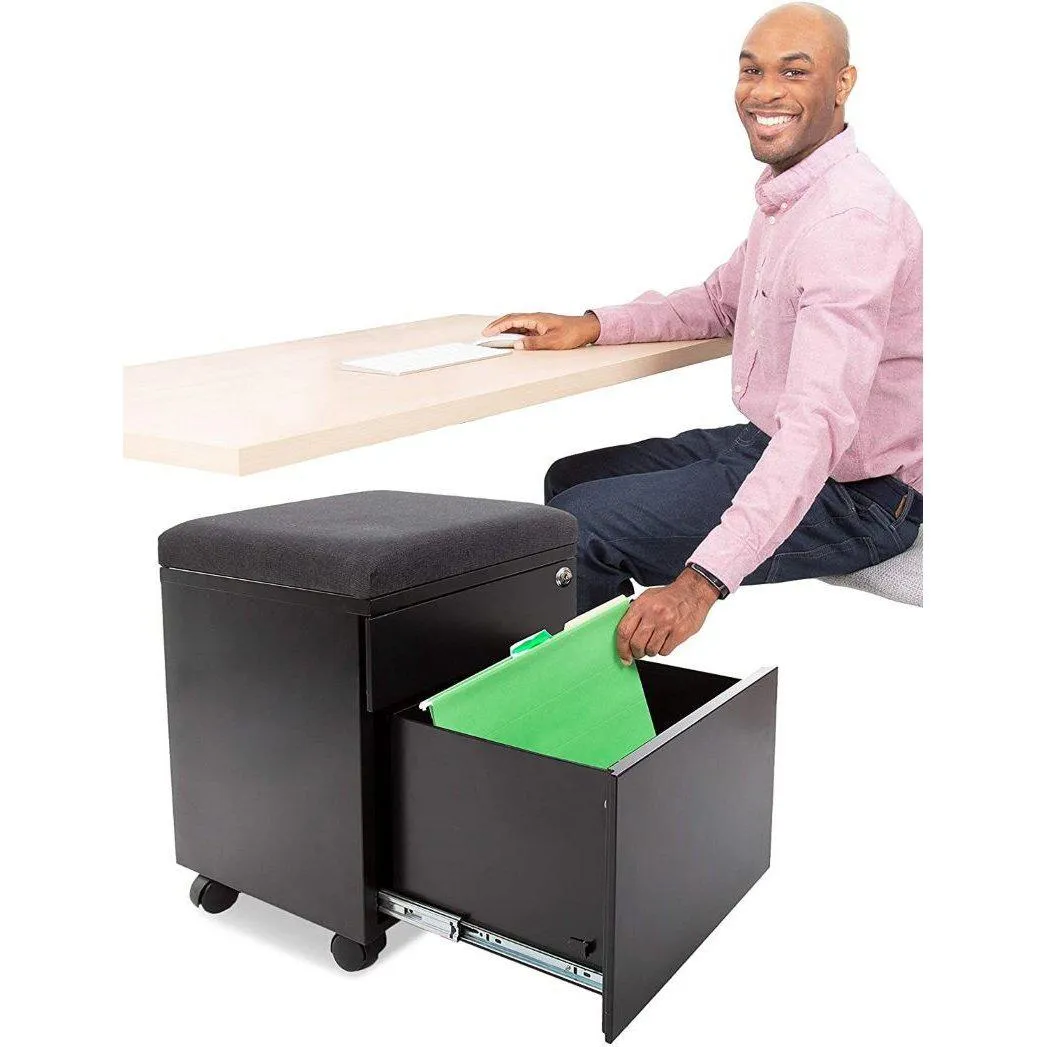 Vert Rolling File Cabinet with Cushion