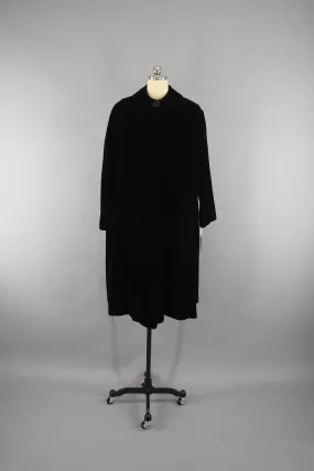 Vintage 1960s Montaldo's Black Velvet Opera Coat