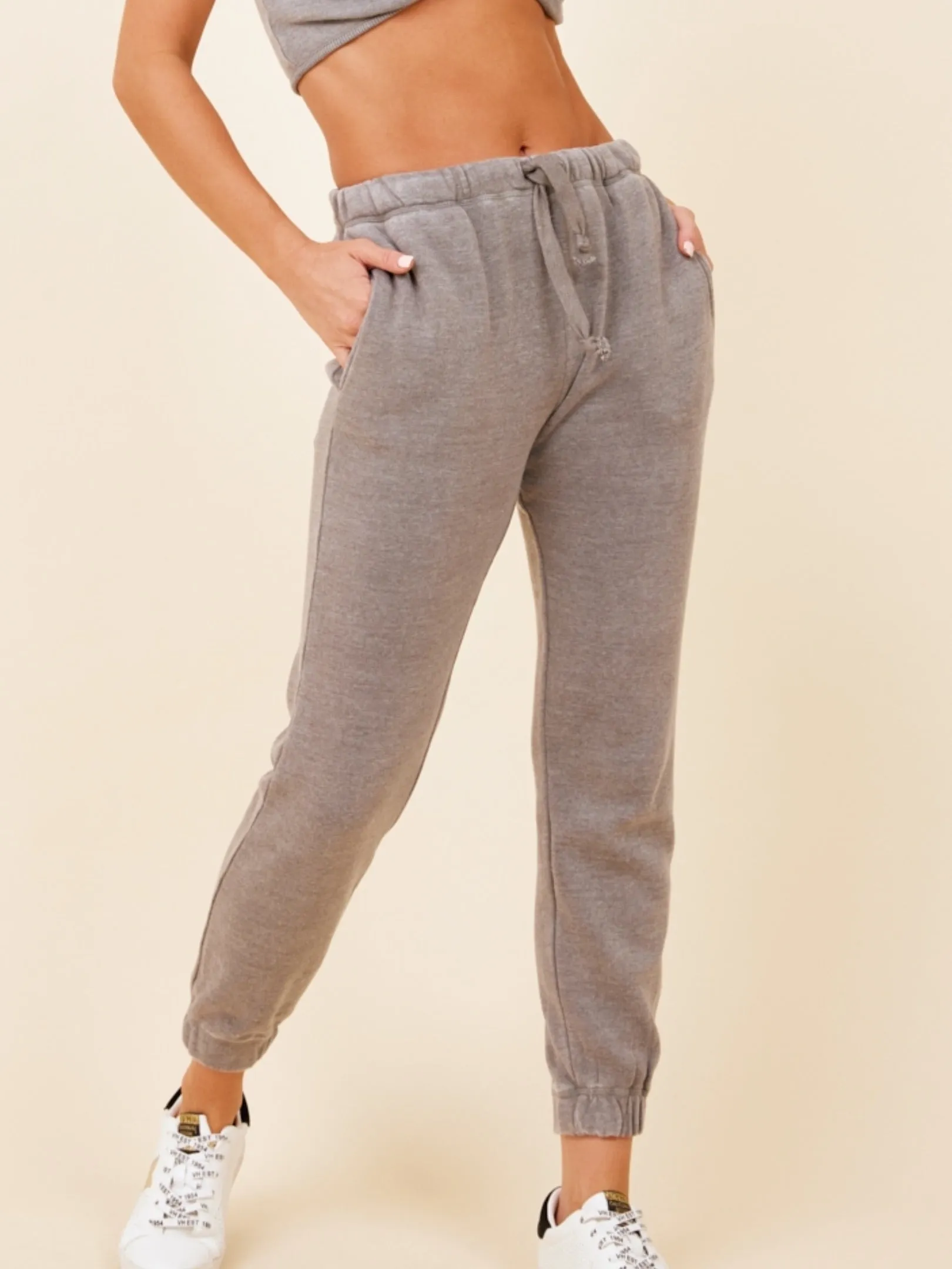 Vintage Havana Sage Grey Or Cocoa Brown Burnout Jogger