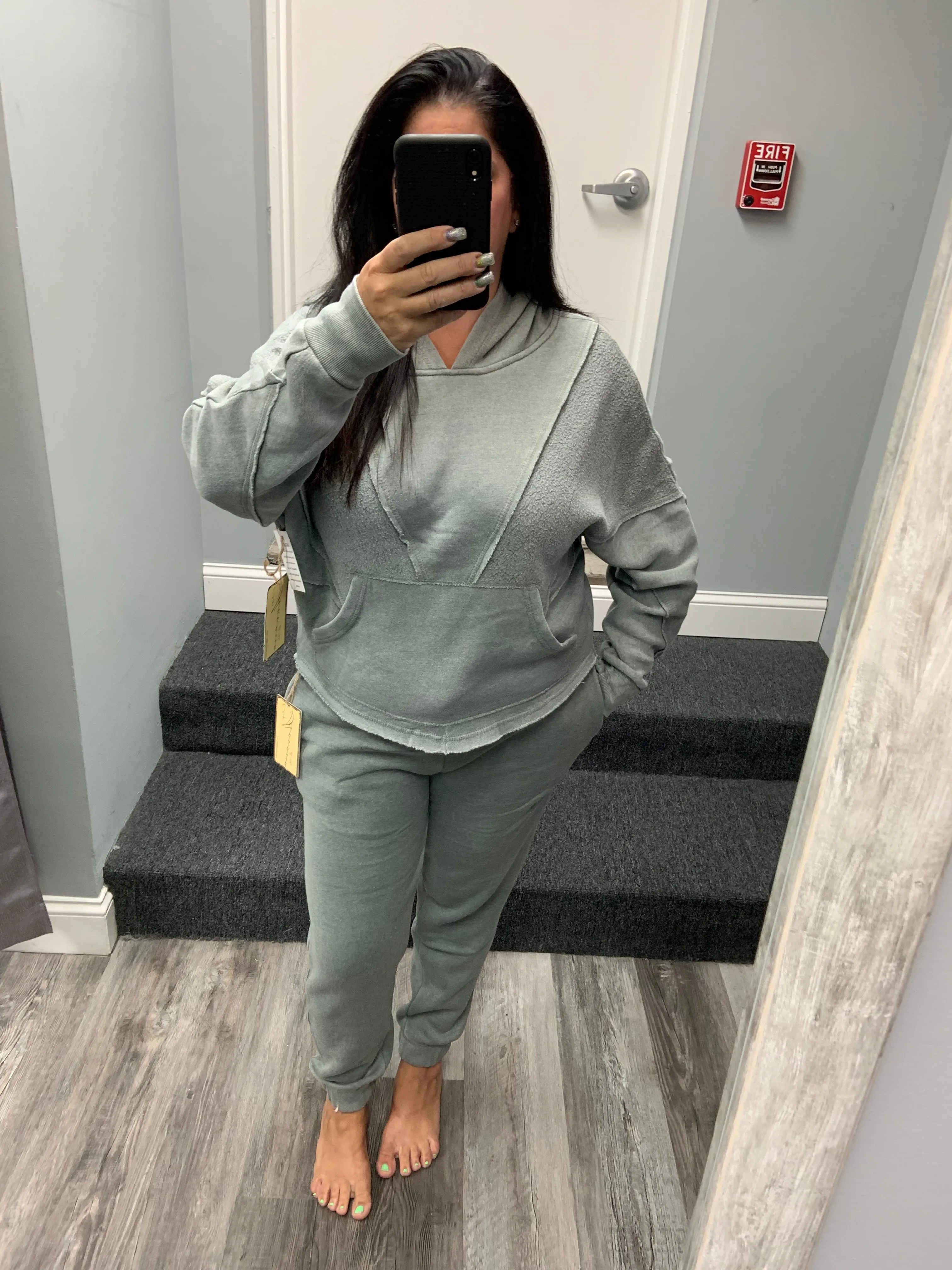 Vintage Havana Sage Grey Or Cocoa Brown Burnout Jogger