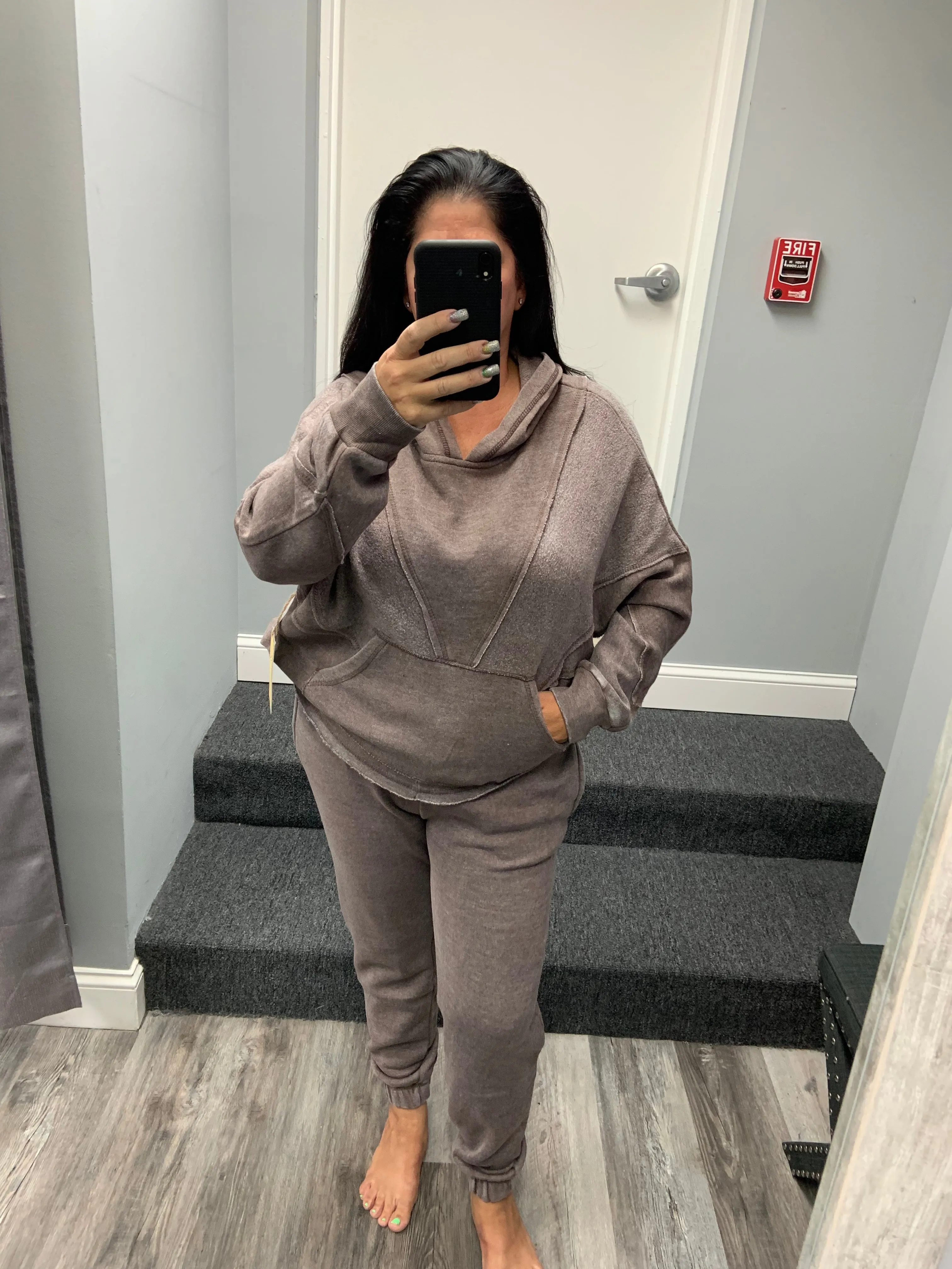 Vintage Havana Sage Grey Or Cocoa Brown Burnout Jogger