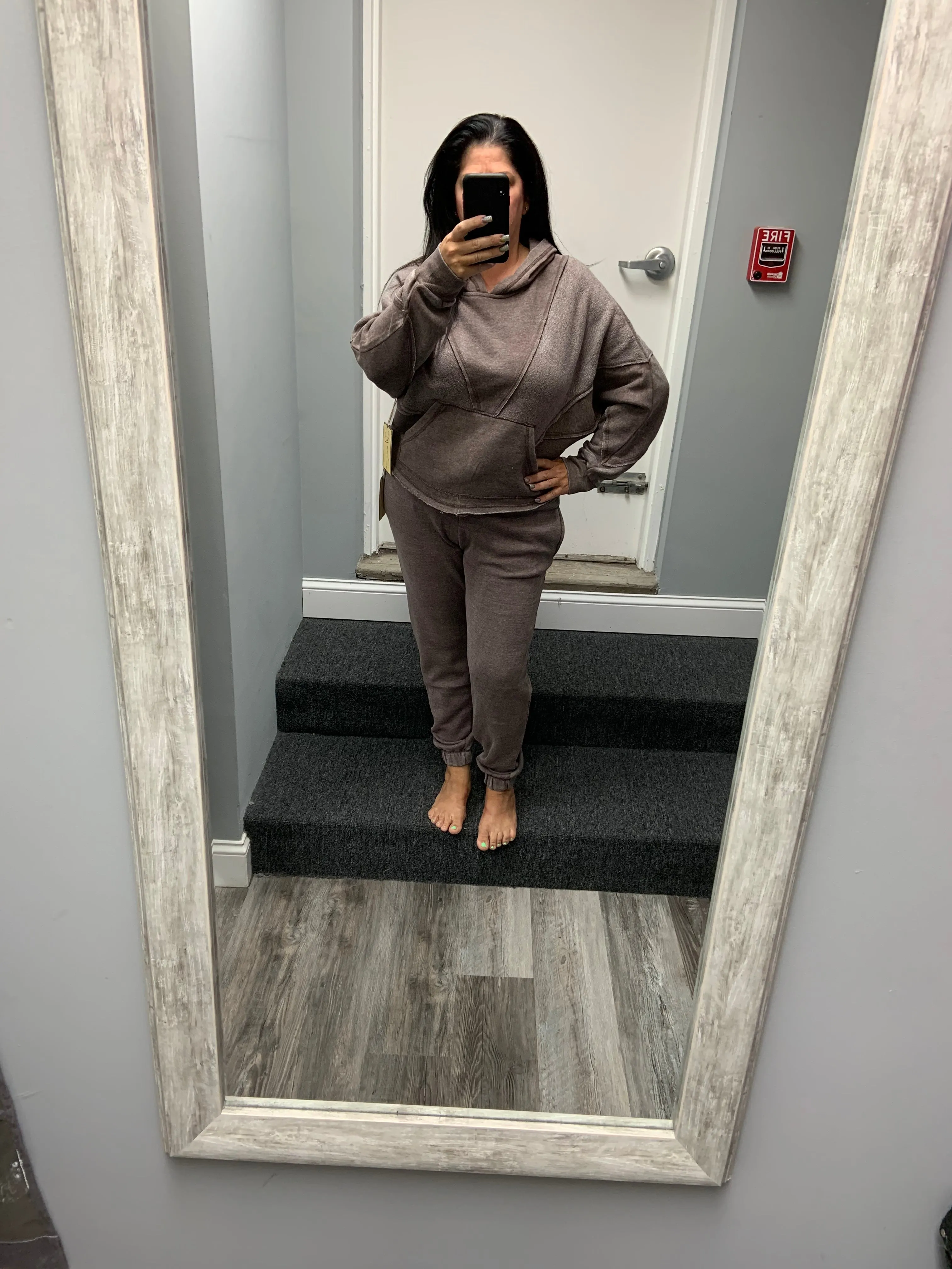 Vintage Havana Sage Grey Or Cocoa Brown Burnout Jogger