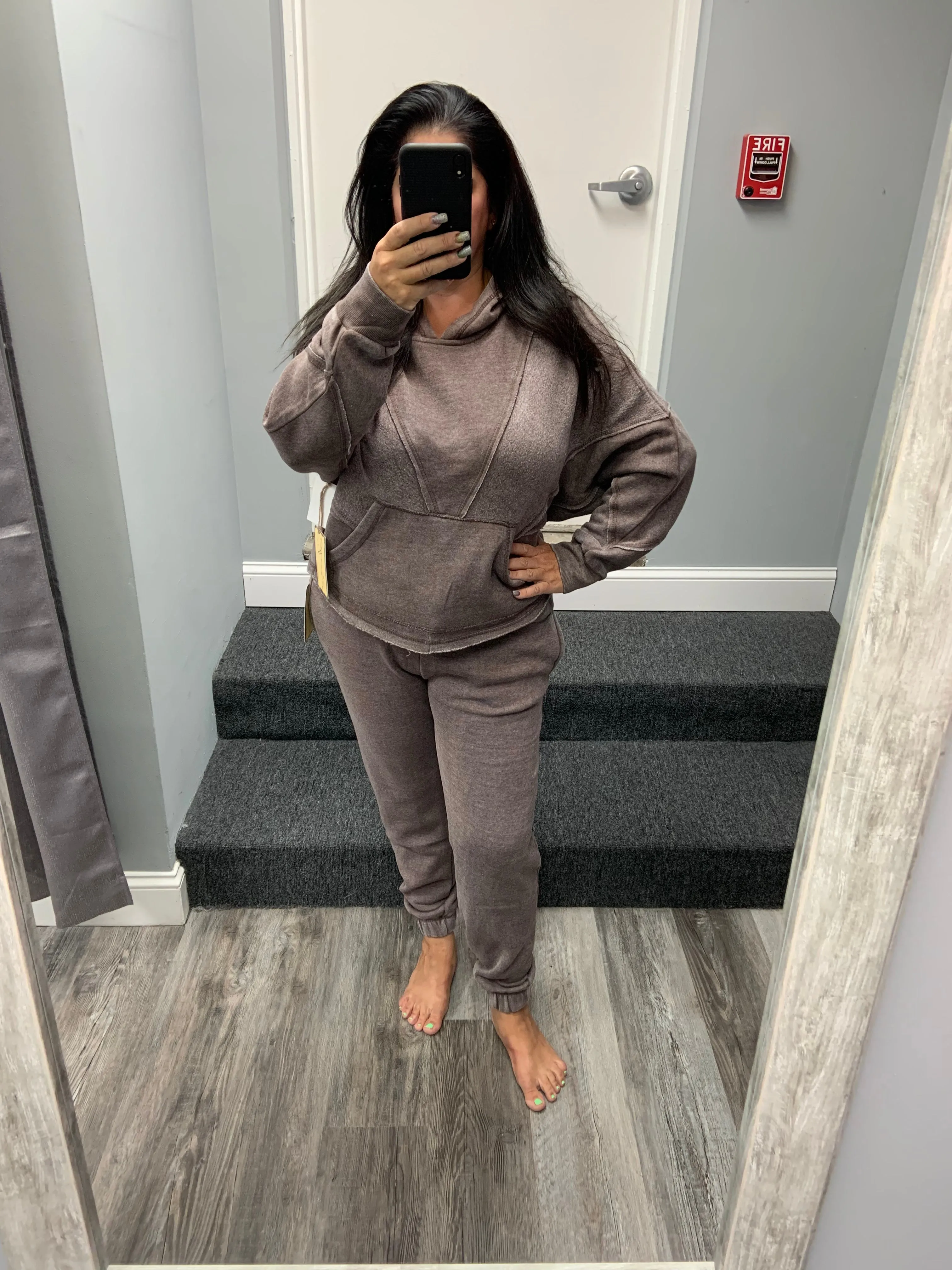 Vintage Havana Sage Grey Or Cocoa Brown Burnout Jogger