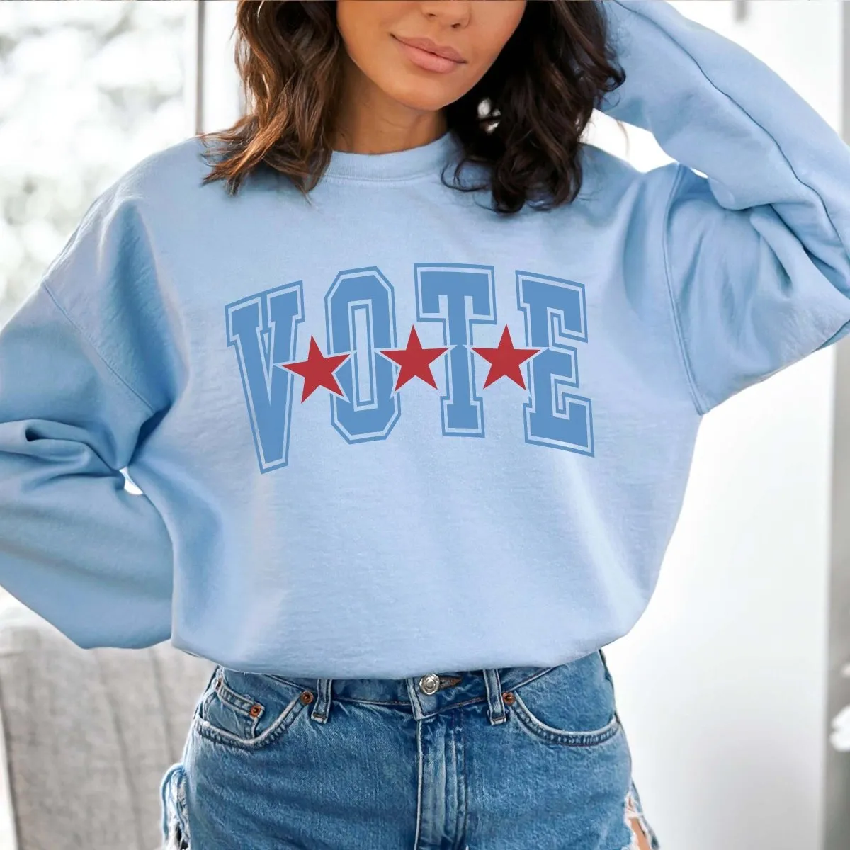 Vote 3 Stars Graphic Sweatshirt