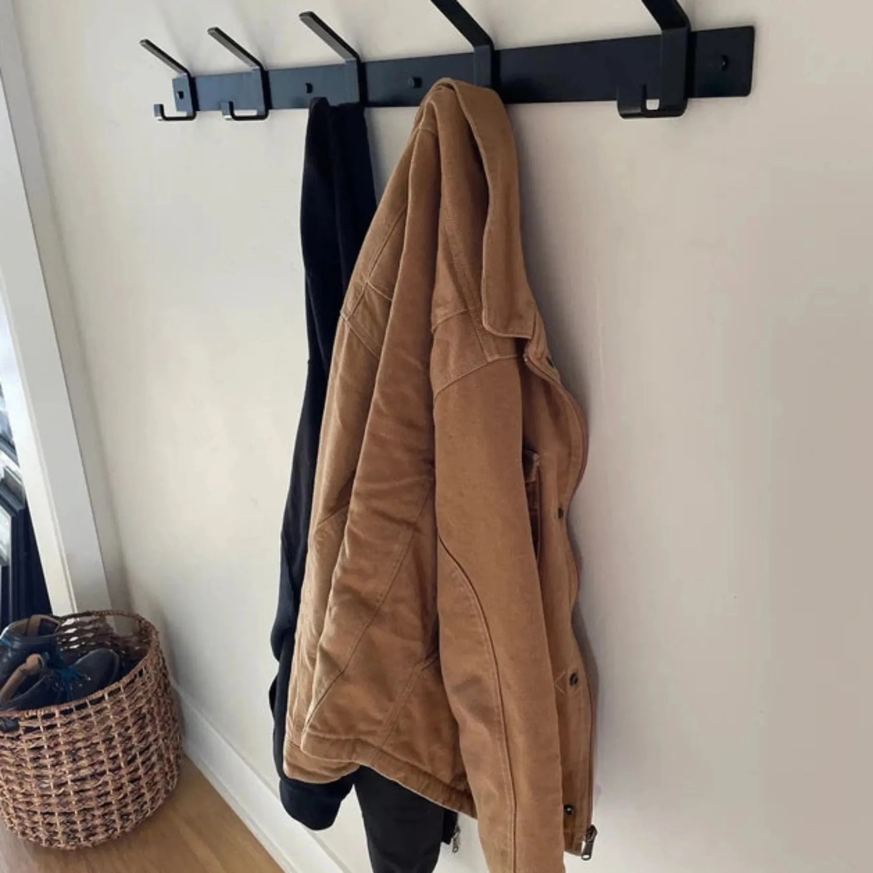 Wall Mounted Coat Rack with Double Hooks