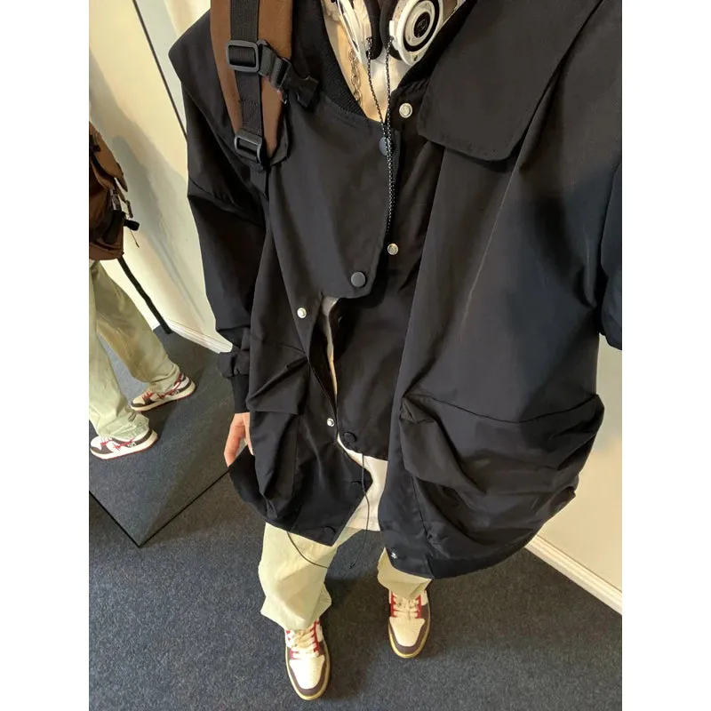 Wiaofellas  - Autumn Men Tactical Stand Collar Jacket Bomber Oversize Baseball Military Coat Streetwear Outwear