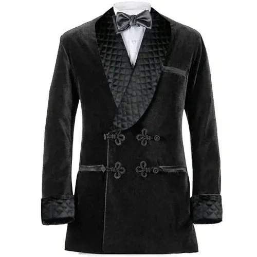 Wiaofellas  -  New Arrival Velvet Smoking Jacket Fashion Shawl Lapel Prom Party Dinner Coat Loose High Quality Wedding Male Blazer One Piece