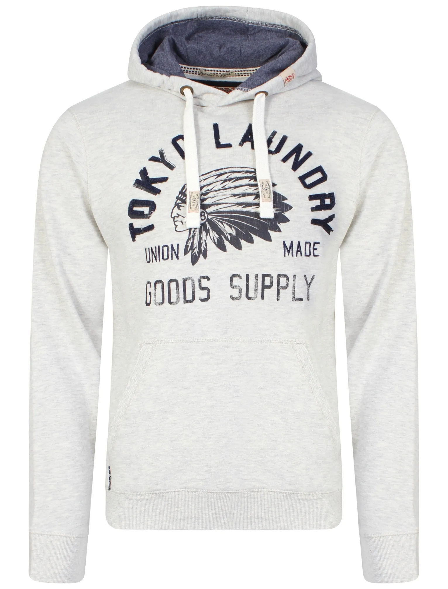 Williamsburg printed pullover hoodie in oatgrey marl - Tokyo Laundry