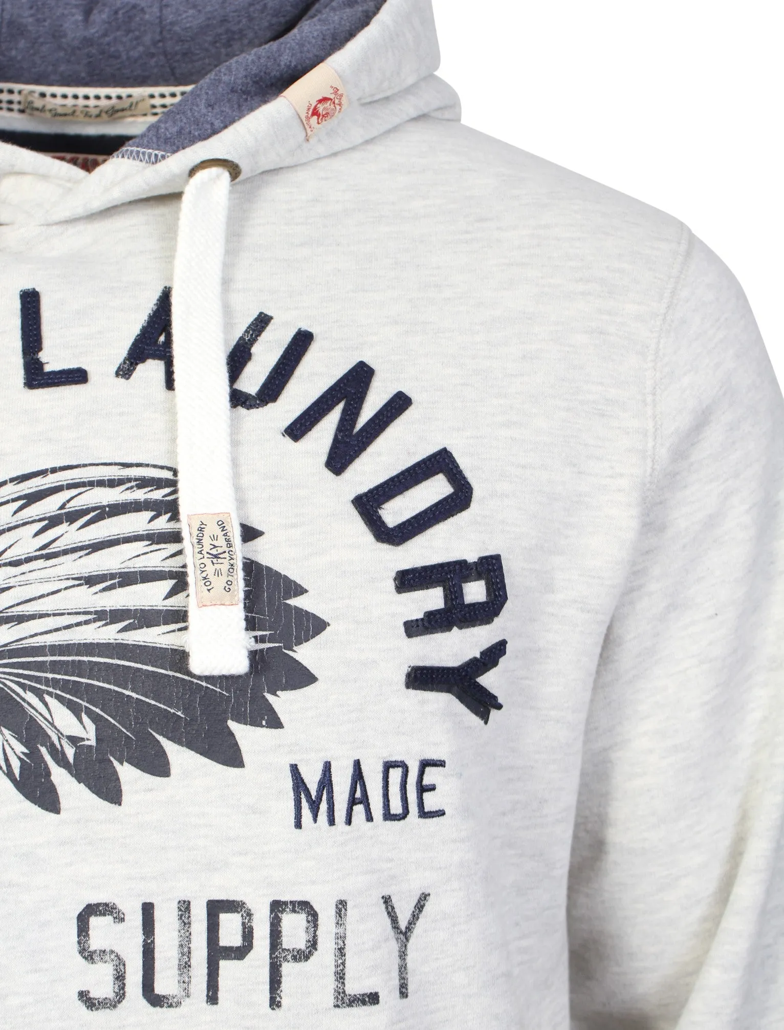 Williamsburg printed pullover hoodie in oatgrey marl - Tokyo Laundry